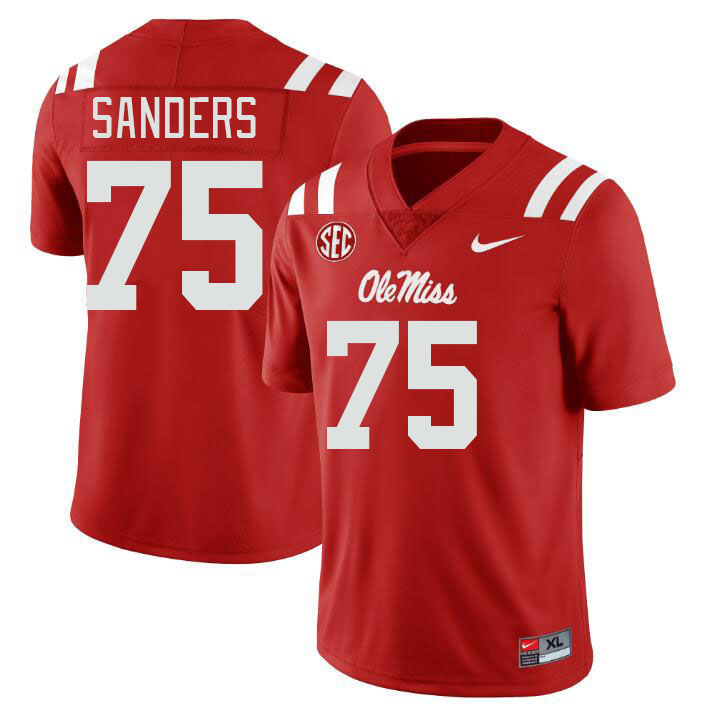 Ole Miss Rebels #75 Brycen Sanders College Football Jerseys Stitched Sale-Red
